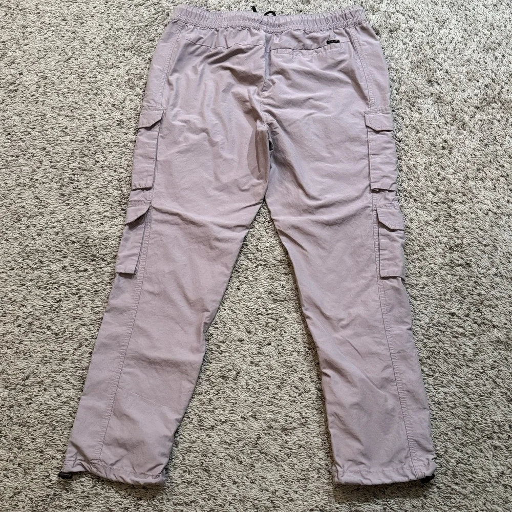 PacSun Men's Relaxed Cargo Jogger Pants Large Mauve Elastic Waist Drawstring - Picture 2 of 14
